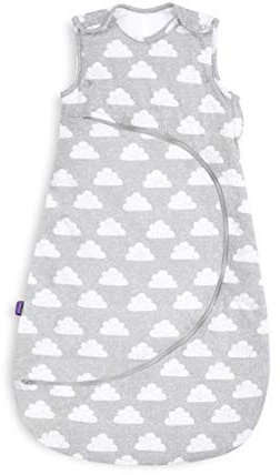 Snuz Baby Sleeping Bag with Nappy Zip - For Easy Nappy Changes, Super Soft Cotton Sleeping Bags with Perfect Fit Poppers, Meets British Safety Standard, Cloud Nine, 2.5 Tog 6-18M