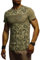 Leif Nelson Herren Sommer T-Shirt Rundhals-Ausschnitt Slim Fit Baumwolle-Anteil Moderner Männer T-Shirt Crew Neck Hoodie-Sweatshirt Kurzarm lang LN405 Khaki Medium