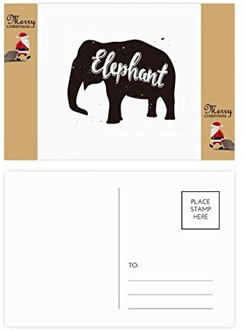 Postkarte Elefant, Schwarz/Weiß, 20 Stück