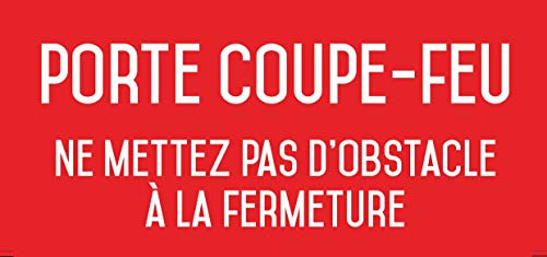 Feuerschutztür, kein Hindernis beim Schließen – selbstklebendes Vinyl, wasserfest, L 200 x H 100 mm – 1