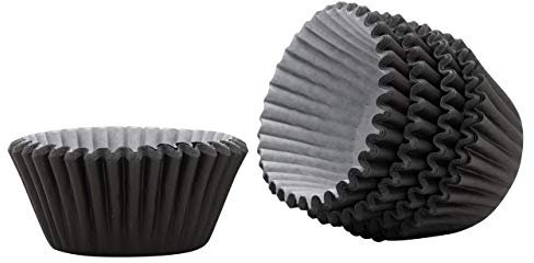 100 Mini Cupcake Cases Baking Muffin Cake Birthday Wedding Home Party (Black)