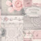 Decoupage Patchwork Floral Wallpaper Flowers Pink Grey Silver Metallic YöL