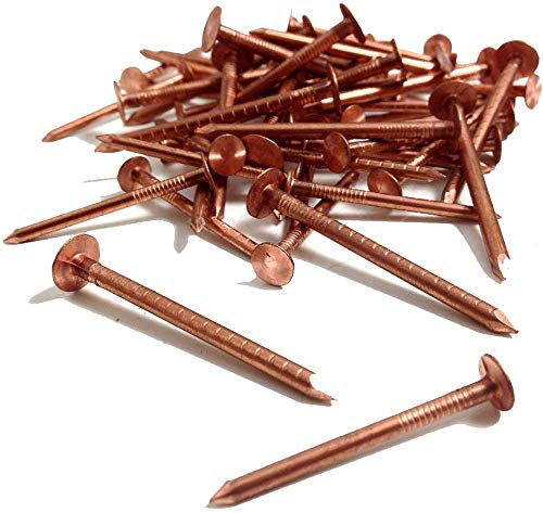 Copper Clout Nails ~ Roofing Slate, Tree Stump Killers 25,30,35,38,50mm Shingles (200, 38mm x 2.65mm)