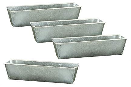 Spetebo Zink Pflanzkasten Einsatz für Europalette - 4 Stück/Silber - Blumenkasten Balkonkasten Pflanzenkasten