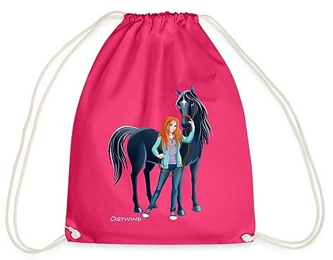 Spreadshirt Ostwind Mika und Ostwind Stehend Zusammen Turnbeutel, One size, Fuchsia