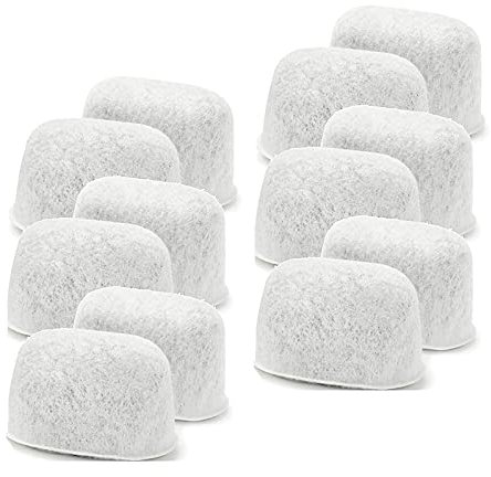 JIXIN 12er-Pack Kompatibler Ersatz-Holzkohle-Wasserfilter für Kaffeemaschinen - Für alle Kaffeemaschinen geeignet
