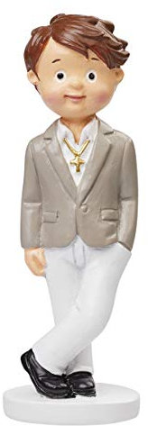 Tortendeko Kommunion Konfirmation Junge Anzug Grau Tischdeko Figur Aufsteller 9cm