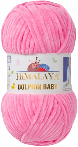 Strickfein Himalaya Dolphin Baby Wolle Garn Baumwolle Strickwolle zum Stricken häkeln (80309 Rosa)