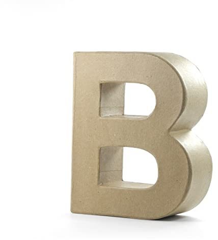 Pracht Creatives Hobby Papp-Buchstabe B | 17,5x5,5 cm | Pappbuchstaben zum Bemalen Basteln Dekorieren Pappmaché