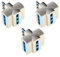 Set 3 spina tripla spina piccola 10A prese bivalenti 10 / 16A bianca 1500W marchio CE