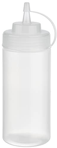 APS Quetschflasche, 6er Set Ø 7 cm, H: 20 cm, 490 ml Polyethylen, transparent mit Schraubdeckel mit Verschlusskappe Einfüllöffnung: Ø 5,5 cm