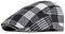 Schirmmütze Kariert Barett Mütze Herren Damen Schiebermütze Newsboy Flat Cap Gatsby Baskenmütze (Schwarz/weiß)