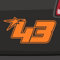 Generisch Startnummer 43 Aufkleber Sticker Start Auto Zahl MTB Motorrad Rennen 10x5cm Farbe: Orange