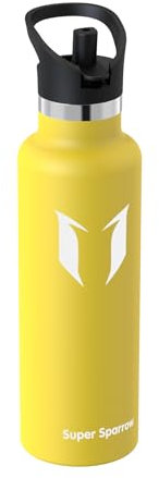 Super Sparrow Gourde Isotherme - 18/10 Ultra Léger Bouteille Isotherme - 750ml - Gourde INOX Bouche Standard - Gourde Enfant sans BPA, pour Sport, Voyages, L'école, Bureau, Maison