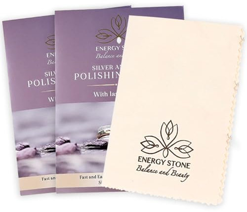 ENERGY STONE Chiffon de restauration et de polissage pour argent et or et nettoyant anti-ternissement avec brillance durable pour objets précieux, métaux précieux, argenterie et pièces de monnaie - 2