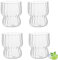 Cappuccino Gläser Espresso Tassen, 300 Ml, Kaffeegläser Dessertgläser Tee Glas Ripple Kaffeetassen Saftgläser Kleine Origami Stil Gläser aus Borosilikatglas für Latte, Tee, Eis, Milch, Bier (4pcs)