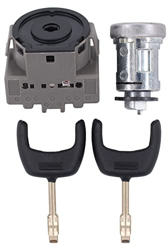 Zündschloss Zündanlassschalter Zündschalter Startschalter Schließzylinder Lenkschloss Zylinderschloss Satz mit 2 Schlüssel für Fiesta MK5 Focus MK1 Fusion Mondeo MK3 Transit Connect Transit MK6