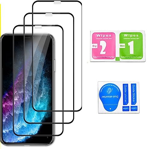 [3-Pack[Full Coverage] iPhone 11, iPhone XR Screen Protector, Tempered Glass Film [Full-Coverage] Screen Protector for iPhone XR and iPhone 11 6.1 inch
