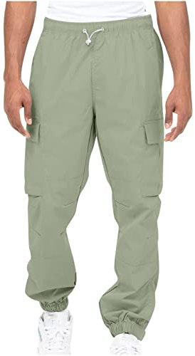 KONG JIMFAN Wanderhose Herren Mit Taschen Herrenhose Lässig Herren Sporthose Laufhose Tummy Sportkleidung Männer Thermoleggings Herren Herren Trainingsanzug Hose(Minzgrün,3XL)