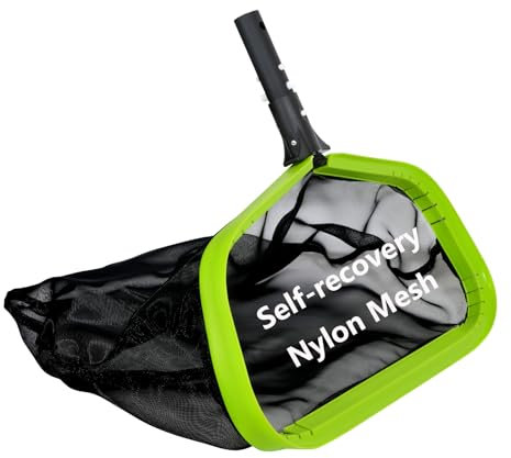 Pool Net,Professional Swimming Pool Leaf Skimmer Nets for Cleaning with Nylon Deep Bag,Heavy Duty Aluminum Frame & Handle Rake(Pole Not Included)