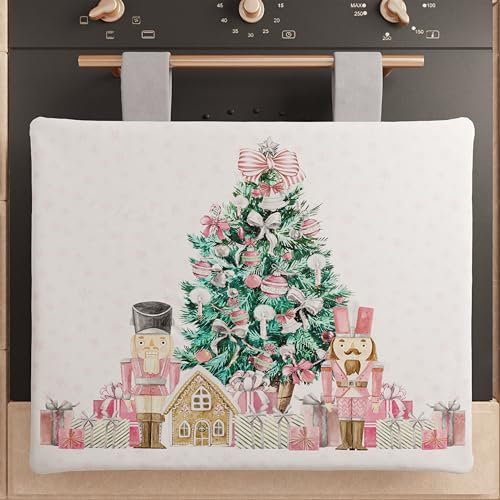 PETTI Artigiani Italiani - Copriforno Natalizio, Copriforno Cucina Natalizio, Copri Forno 40x50 cm, Copriforno Soldatini Rosa, 100% Made in Itay