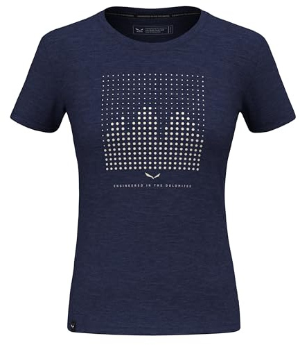 Salewa Eagle Dotted Mountain Merino T-Shirt Women, Navy Blazer, L