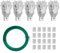 Electric Fence Wire Strainer, 5PCS Heavy Duty Inline Tensioners with 100 FT Green PVC Coated Galvanised Rope and 20 Aluminum Sleeves, Wire Ratchet Tensioner for Electric Fence, Farm Fence