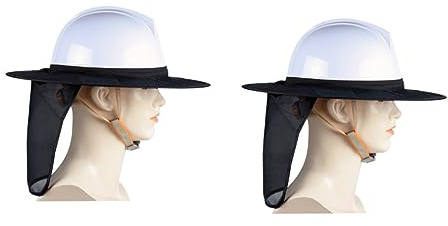 UKCOCO 2pcs Sun Hat Women Men Soft Mesh Neck Protector Visor Helmet Sun Shade for Outdoor Safety Vest Reflective Edges