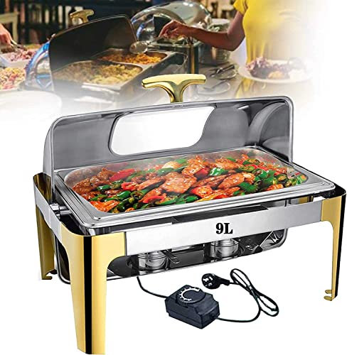 Scaldavivande elettrico da 400 W, server per buffet, con piatto di grande capacita, ideale per feste in hotel, temperatura regolabile 30-85 gradi, scaldavivande da 9 l/13 l (padella a grandezza