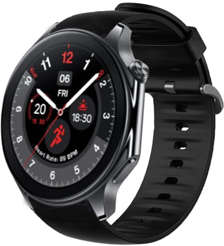 Blueshaweu 22mm Armband Kompatibel Für OnePlus Watch 3, Sport Silikon Classic Ersatz Uhrenarmband Für OnePlus Watch 3, 2 46mm / 2R / 1 Smartwatch (schwarz)