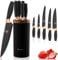 Knife Block Set Universal Round Holder Removable Knife Holder Easy to Clean Space Saving with 5 Knives Kitchen Knife Holder.