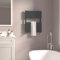 GY Bath Radiador de baño antracita de 650 x 500 mm, toallero de panel plano, diseño moderno