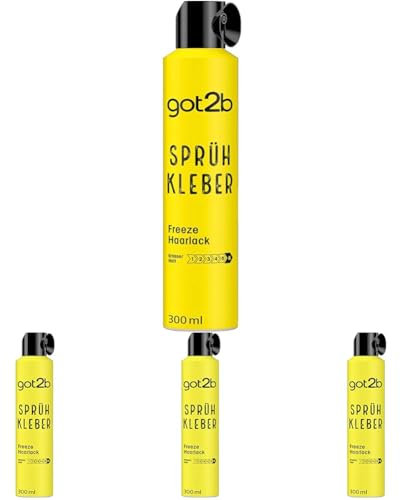 got2b Haarlack Sprüh Kleber Halt 6 (300 ml), 72 h Haarspray für ultra starke Haarstylings, ohne zu verkleben oder auszutrocknen, fixiert bis zur nächsten Haarwäsche (Packung mit 4)