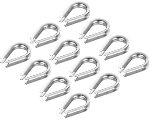 PATIKIL 3mm 1/8 Pulgadas Grillete de Cuerda de Alambre, 12 Unidades de Grilletes de Cable de Acero Inoxidable 304 para Aparejo de Barcos
