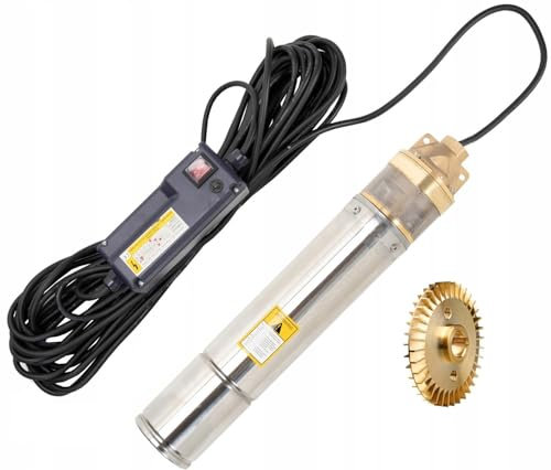 4 Deep Well Borehole Submersible Pump Clean Water 1100W 107m Head Stainless Steel Control Box