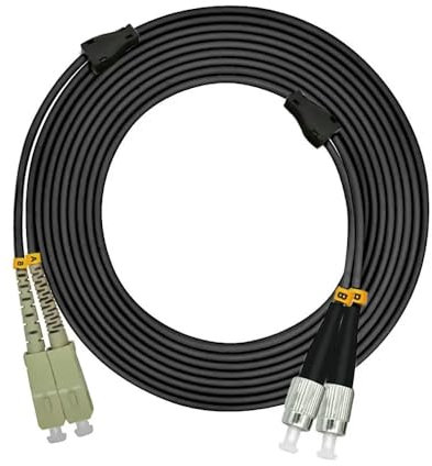 VJSUWI 200 Metri corazzati all'aperto SC-FC Duplex 10 gigabit 50/125 Cavo Ottico in Fibra multimodale OM3 Nero 1 0g SC a FC Jumper Corda Patch
