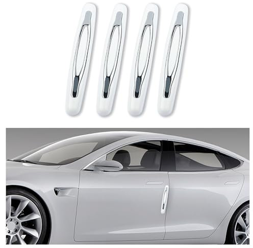 4PCS Car Door Edge Guards,Anti-Scratch Car Door Protector Trim Strip with Self Adhesive for Car Decor,Universal Exterior Car Accessories Door Guards for Cars Trucks SUVs (White)