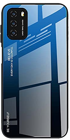 HAOYE Cover per Motorola Moto Edge 20, Custodia in Colori Sfumato, Vetro Temperato Antigraffio Back Cover + Bordo in Silicone Morbido TPU Protettiva Case(7)