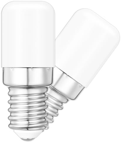 Mizlay E14 LED Fridge Bulb Warm White 3000K 2W Small Edison Screw Light Bulb Equivalent to SES E14 Bulb 15W Incandescent, AC 220-240V, for Cooker Hood Fan Light Salt Lamp 2-Pack
