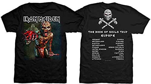 Iron Maiden The Book of Souls European Tour 1 Official Tee T-Shirt Mens Unisex