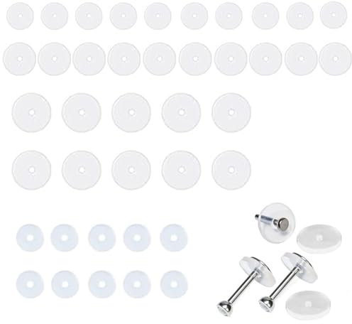LAKJUOZ 30 Pcs Gemischte Größe Anti Wildfleisch Piercing Disc, Mit 10 Befestigungsringen, Keloid Disc Für Piercing Bump Clear Disc Pads Zu Stabilisieren Ohrringe Stopper Earlobe Unterstützung Patches
