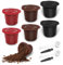 Lot de 6 dosettes de café réutilisables pour Nespresso OriginalLine – Capsules de café rechargeables compatibles avec N Espresso OriginalLine (2 noires + 2 rouges + 2 marrons)