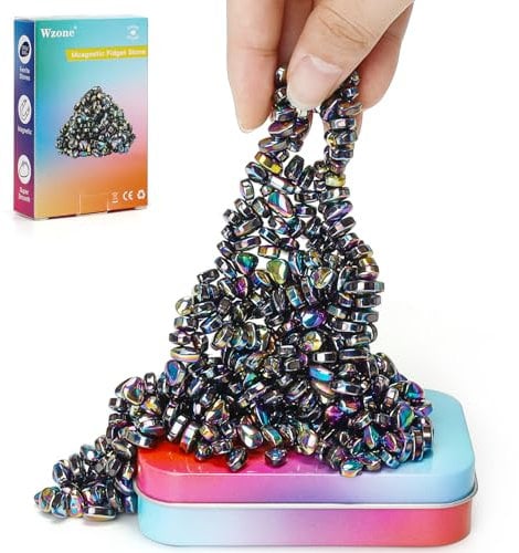 Wzone Multicoloured Magnetic Stones Fidget Toy, Stress Killer Magnets, Anti Stress Pastime Gift Idea, ASMR Office Gadget, 300g, All Ages, 5x8x2cm