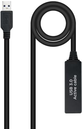 Blendend Cable USB 3.0 tipo A a micro B con amplificador, 10 metros, ideal para transferencias rápidas y conexión de dispositivos a larga distancia.