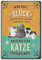 LANOLU Kühlschrankmagnete lustig- Glück, Katze - Geschenke für Katzenliebhaber- lustige Magnete mit Sprüchen und witzigen Motiven 8x5,5cm