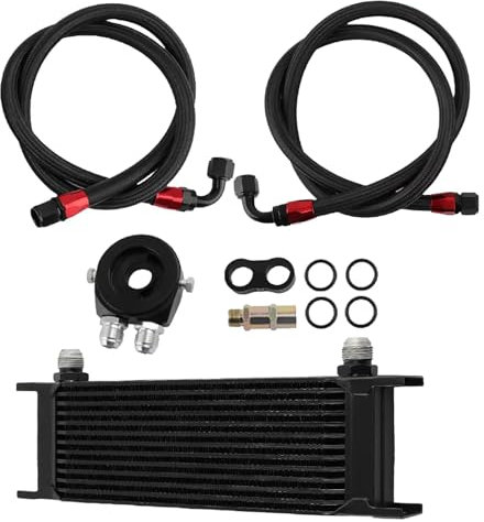 Car Engine Oil Cooler | Heavy Duty 13 Rows Transmission Cooler Kit | Système de refroidissement efficace | Radiateur polyvalent Oil Cooler for Enhanced Vehicle Performance and Durability