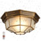 KZT E27 Antik Deckenbeleuchtung, IP54 Wasserdichte Retro Deckenleuchte, Lampenschirm aus Mattglas Retro Flurlampe für Flur Restaurant Wohnzimmer Küche Büro 30cm Farbe Bronze.