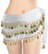 Bauchtanz Hüfttuch Damen Bauchtanz Gürtel Tanztuch Mit Münzen Für Bauchtanz Bauchtanz Accessoires Damen,Bauchtanz Kostüm Hüfttuch Rock für Frauen Mädchen Yoga Bauchtanz Performance-Kostüm (Weiß)