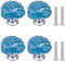 GORGECRAFT 4 Set Muschel Keramik Schrankknöpfe Mit Meerestieren Motiv Ozean Cartoon Stil Blau Handgefertigt Kommodenknauf Schubladengriffe Mit Zinklegierung Eisenschraube Für Schrank Küche Zuhause