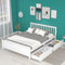 Juabett Holzbett Doppelbett 140x200 cm, Kinderbett mit 2 Schubladen Stauraum, Jugendbett Stauraumbett Erwachsenenbett mit Lattenrost, Bett Rahmen aus Kiefernholz, Ohne Matratze (140x200 cm)